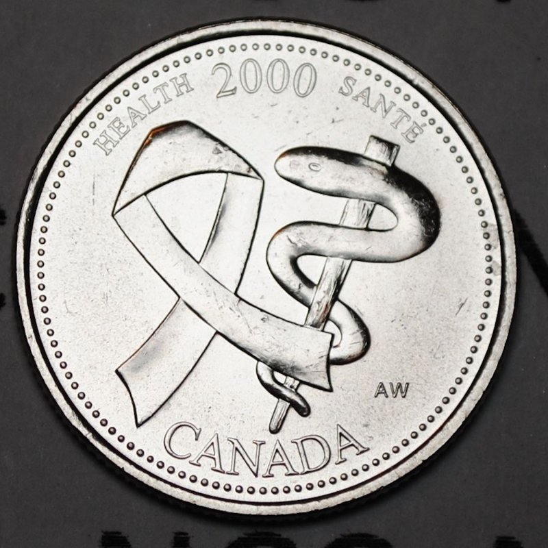 2000 Canadian 25 Cent Health April Millennium Quarters Series Coin 2000-canadian-25-cent-health-april-millennium-quarters-series-coin